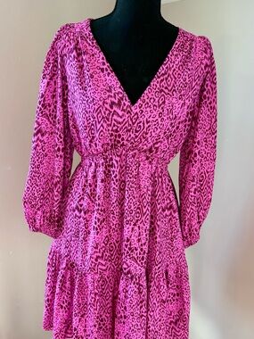 Lilly Pulitzer Deacon Hot Pink Leopard Print Mini Dress